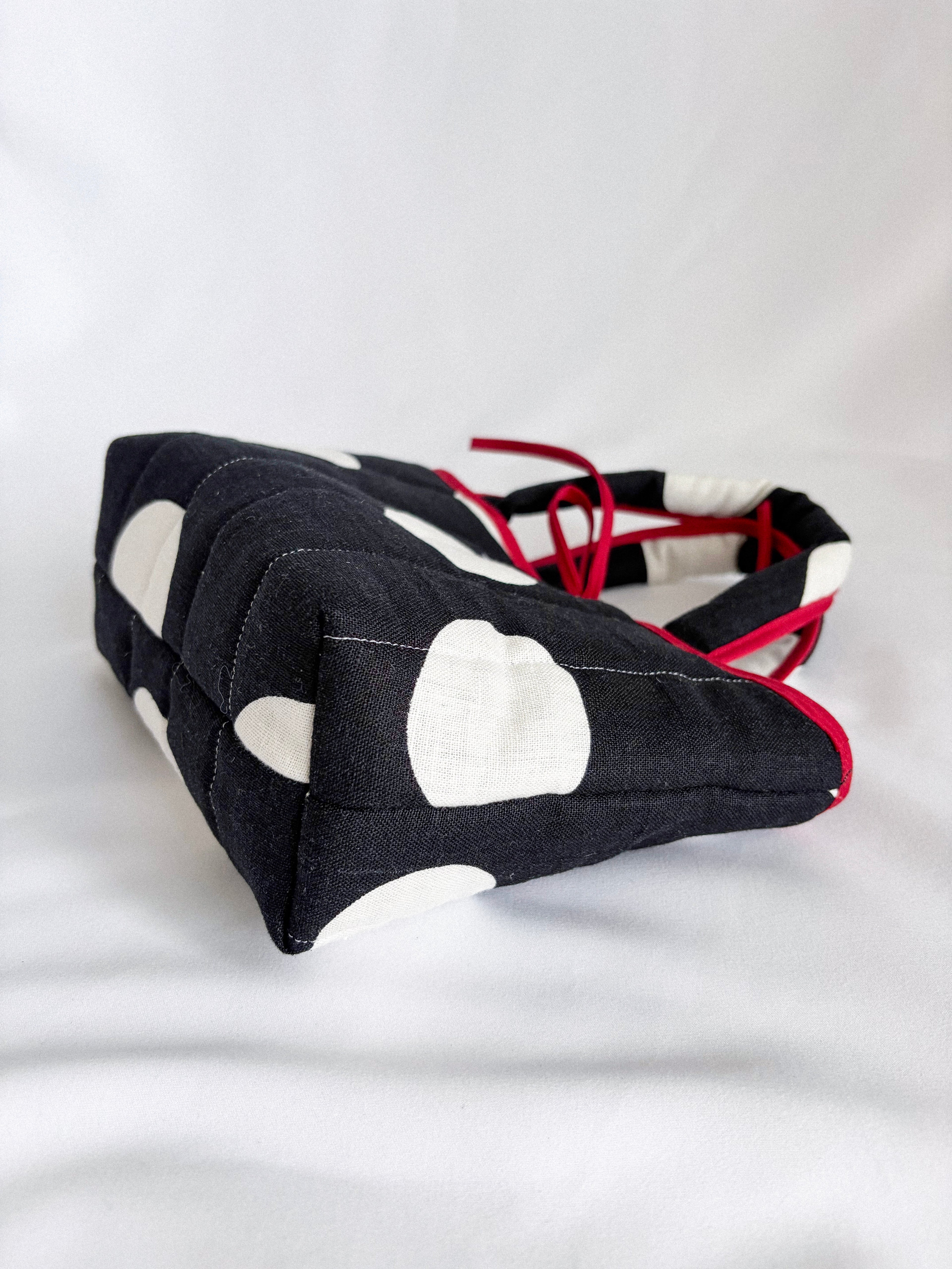 Small Tote - White Polka